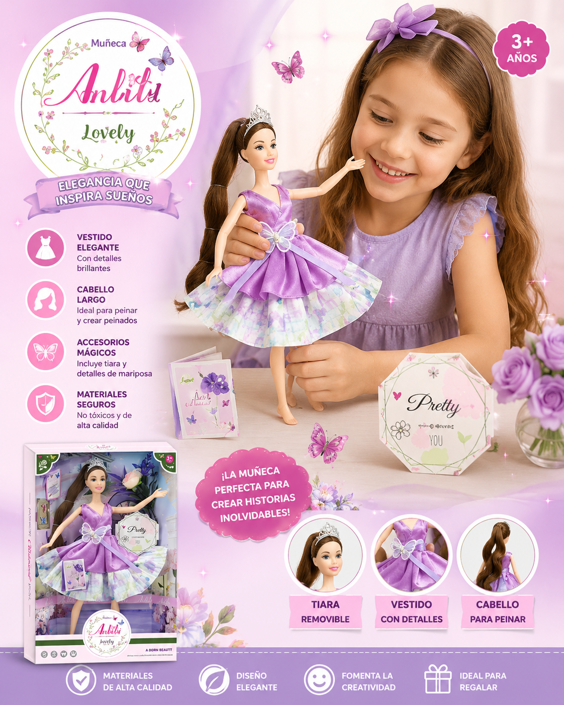 Muñeca Mariposa Anlily para Niña