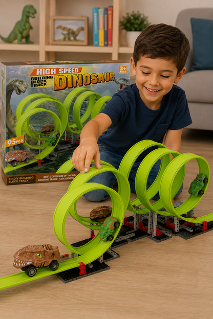 Juguete para Niños Pista de Carros de Carreras Mundo Jurasico
