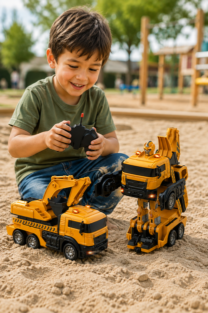 Juguete a Control Remoto para Niño Transformer Robot Escavadora