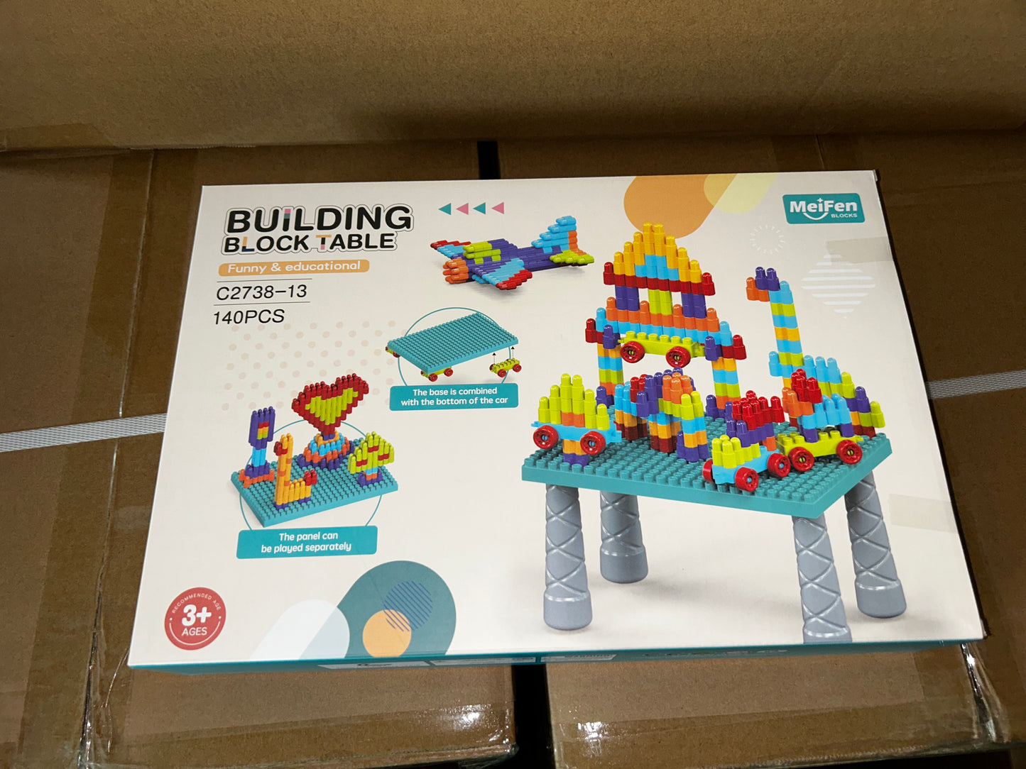 Mesa de Construcción con Bloques (140 Piezas)