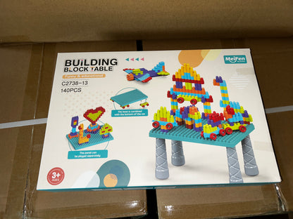 Mesa de Construcción con Bloques (140 Piezas)
