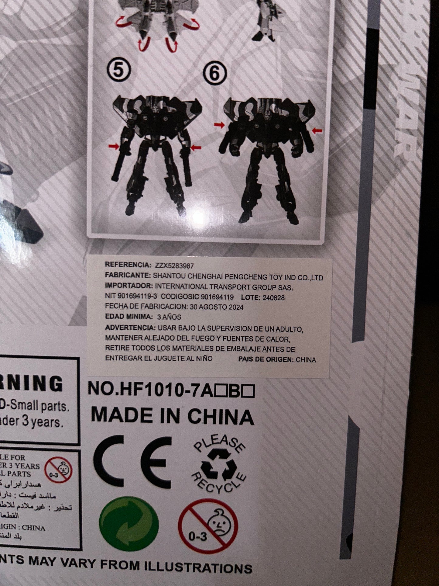 Juguete para Niño Tipo Transformer Soldado Miltar
