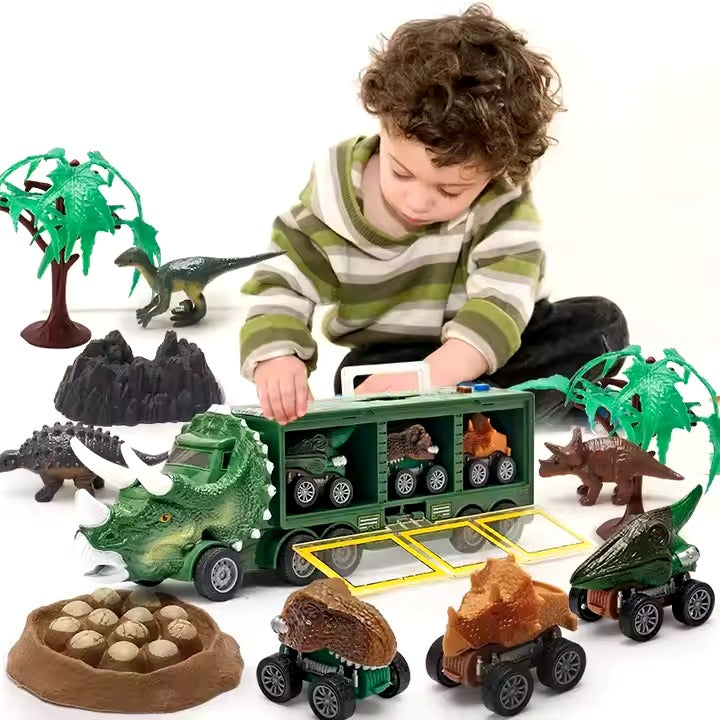 52. Juguete para Niños Carro Transporte de Dinosaurios