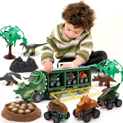 52. Juguete para Niños Carro Transporte de Dinosaurios